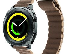 Curea piele Smartwatch Samsung Galaxy Watch 46mm, Samsung Watch Gear S3, iUni 22 mm Brown Leather Lo